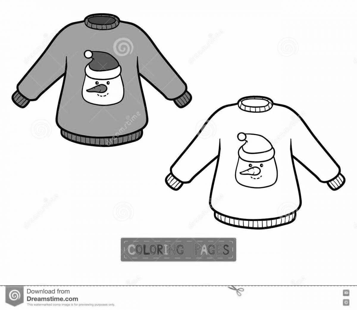 Adorable Preschool Sweater Coloring Page