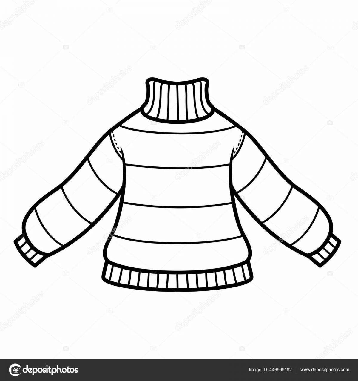 Glowing sweater coloring page for preschoolers