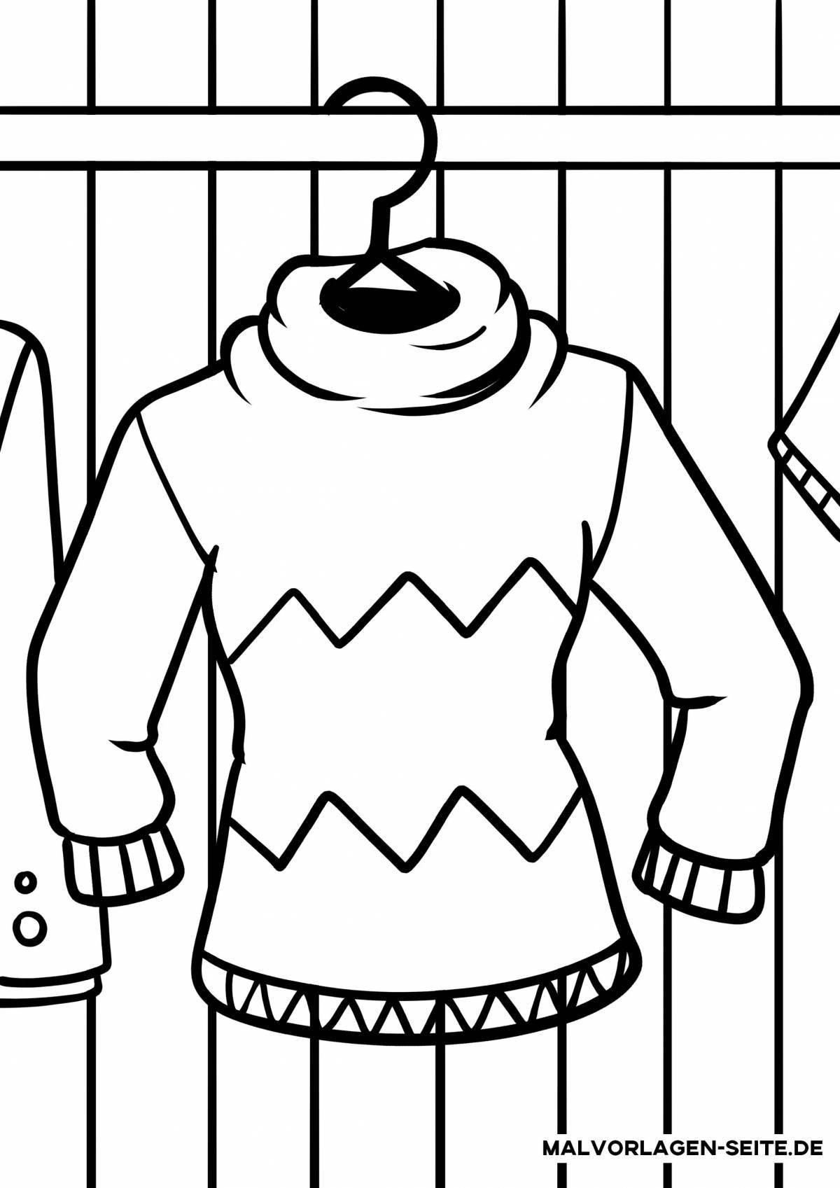 Раскраска сверкающий свитер для дошкольников