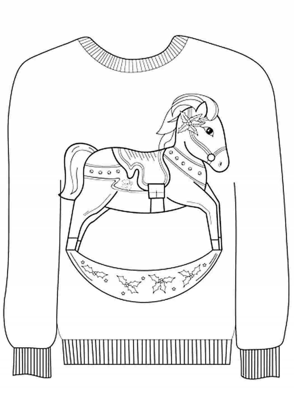 Смелая раскраска свитера для дошкольников