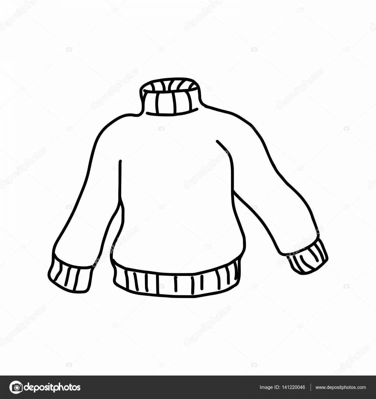 Fancy sweater coloring for preschoolers