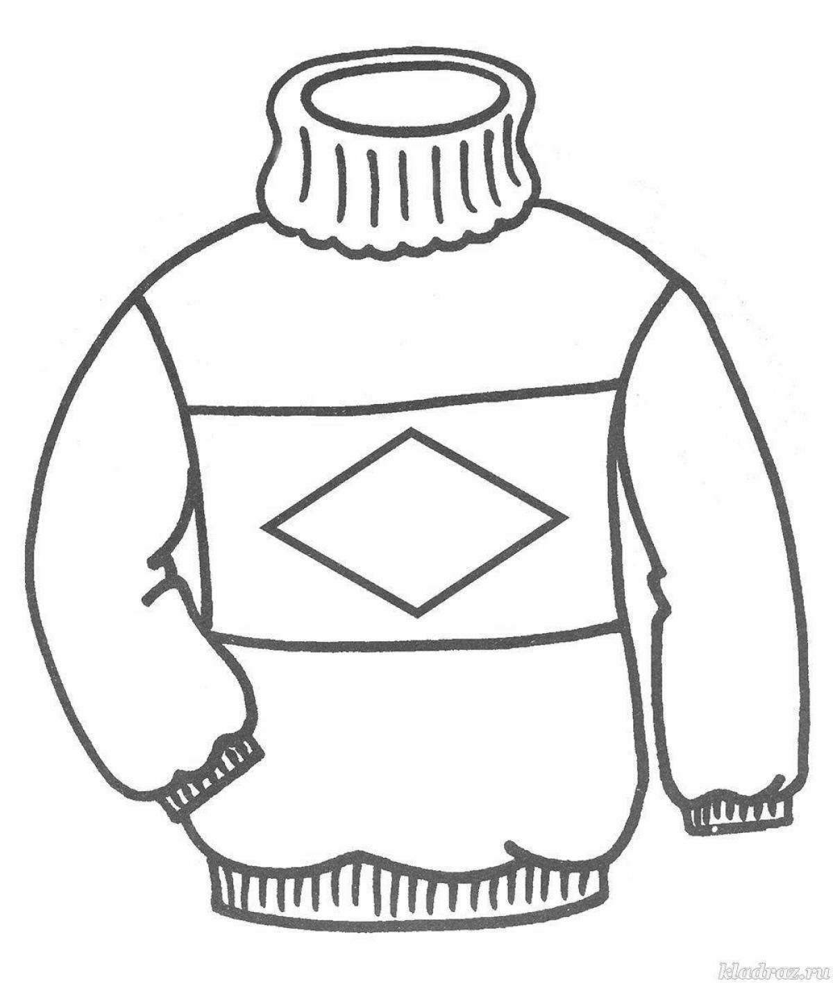 Humorous sweater coloring for preschoolers