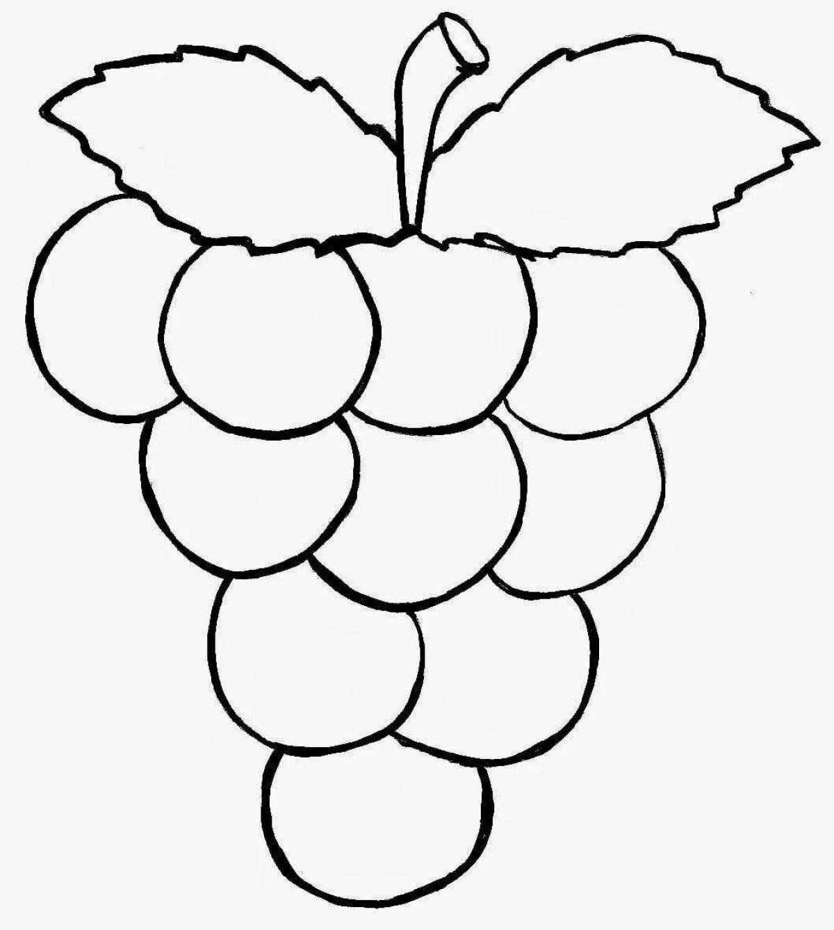 Раскраска «радостный виноград» для детей 5-6 лет
