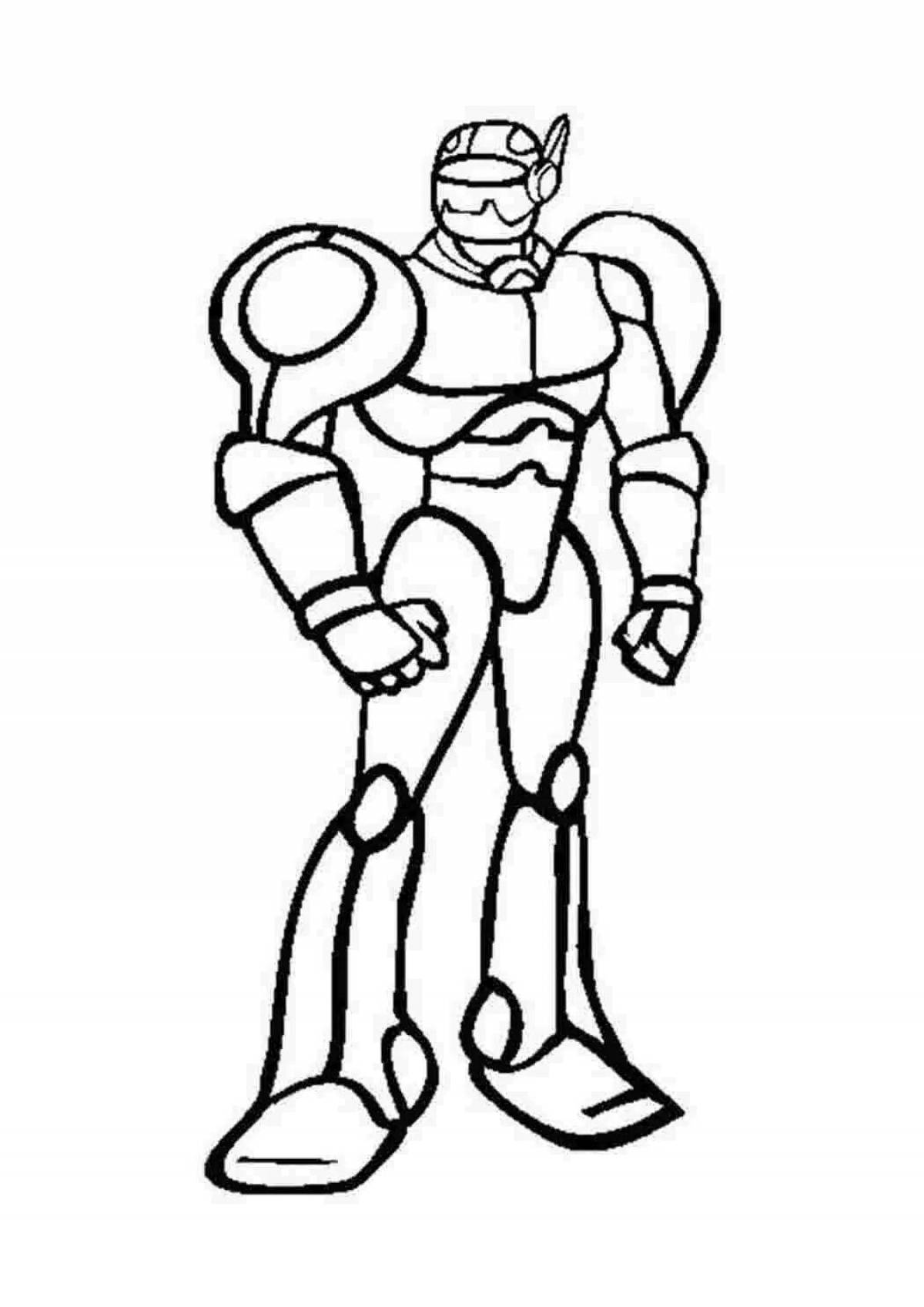 Coloring pages with playful robots for children 5-7 years old