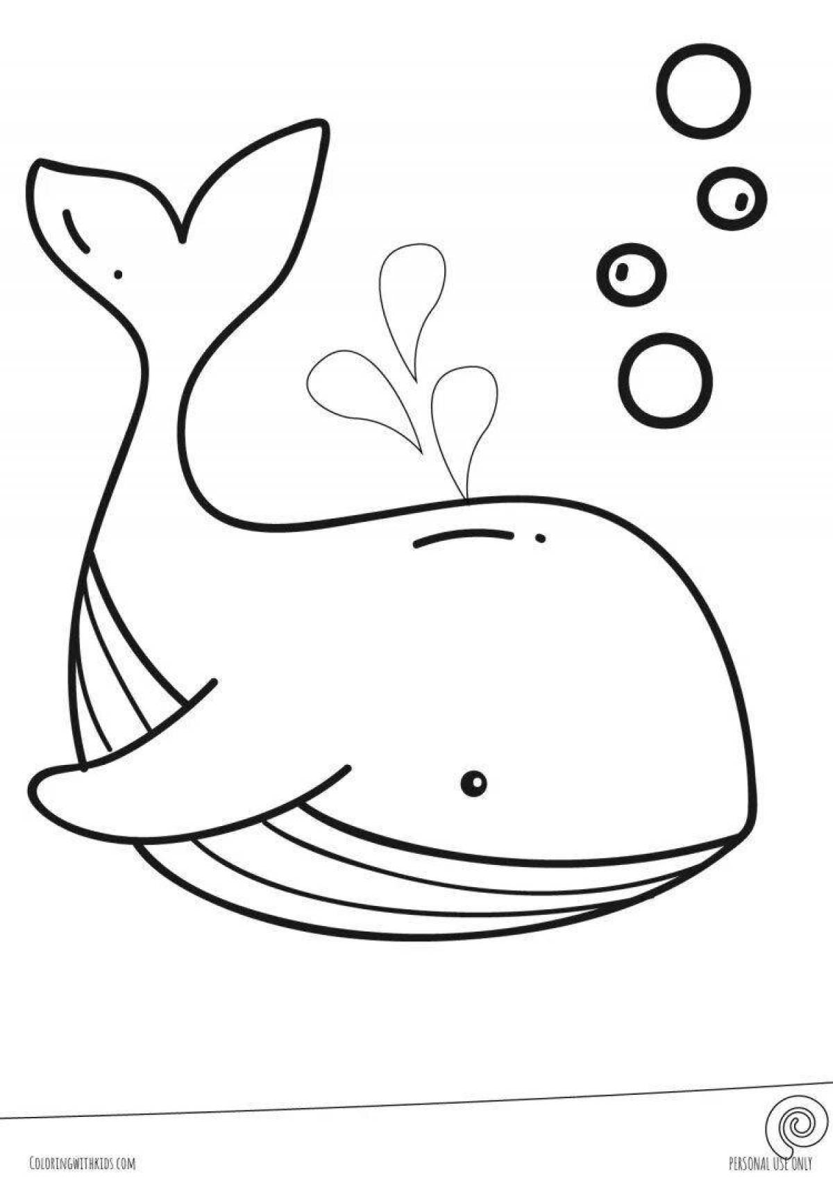 Adorable whale coloring book for 3-4 year olds
