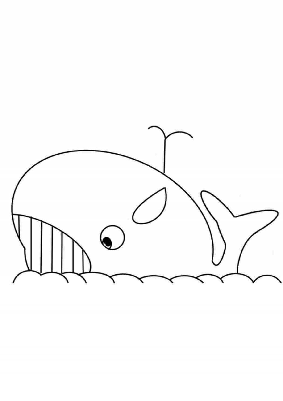 Великолепный кит-раскраска для детей 3-4 лет
