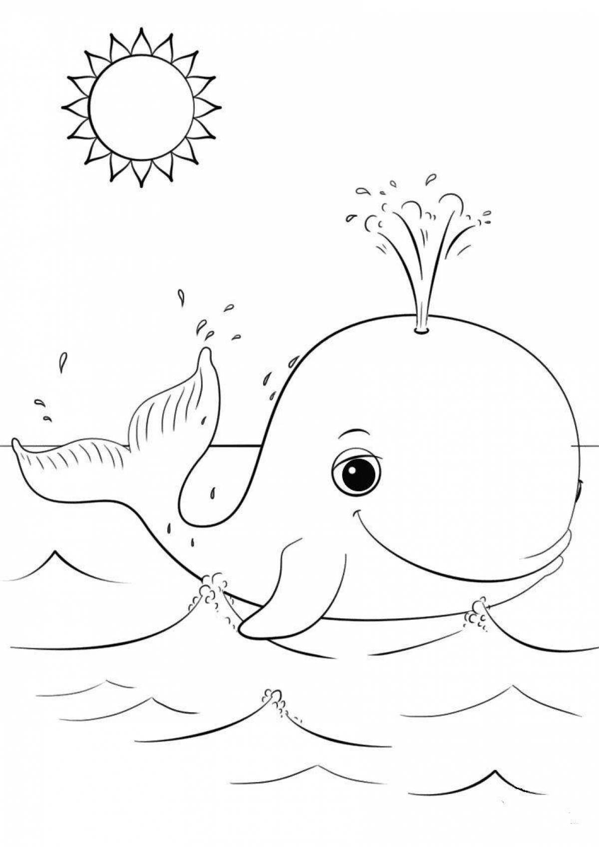 Gorgeous whale coloring book for 3-4 year olds