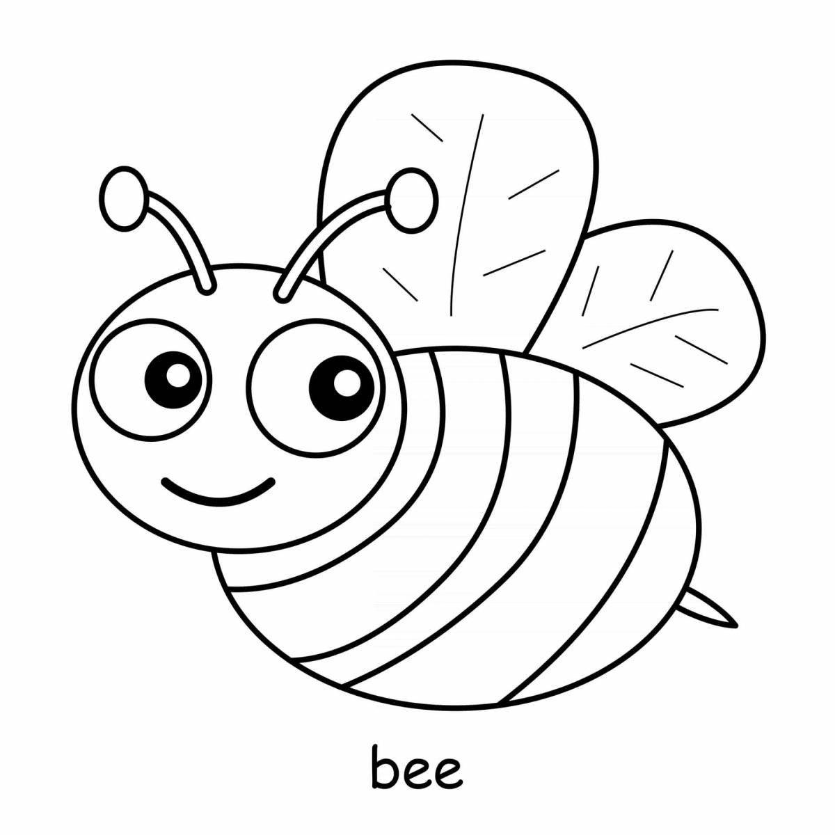 Раскраска сверкающая пчела для детей 3-4 лет