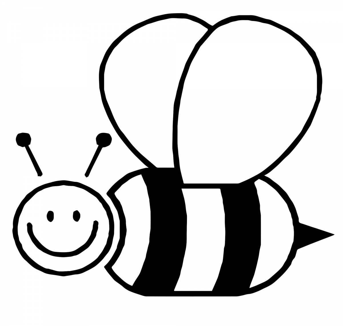 Причудливая пчела-раскраска для детей 3-4 лет
