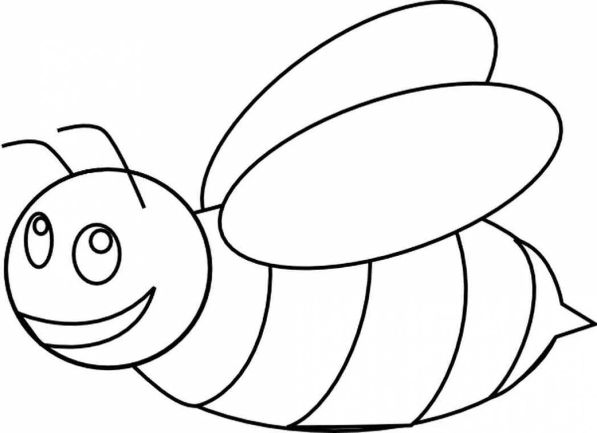 Funny bee coloring book for 3-4 year olds