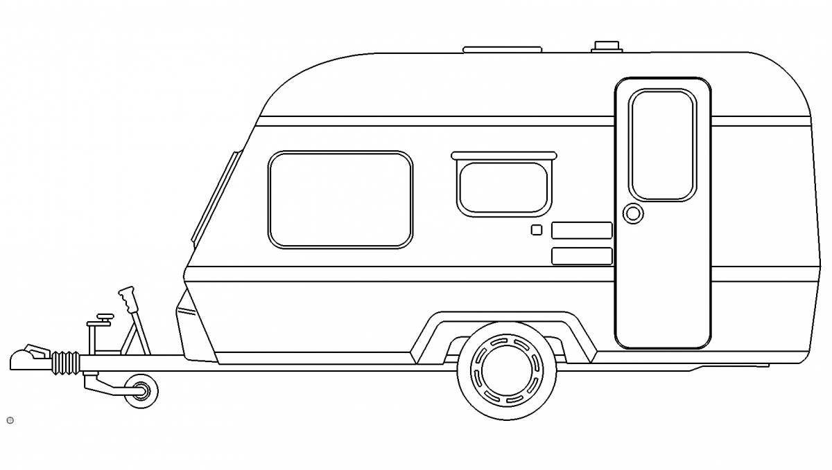 Colorful mobile home coloring page for kids