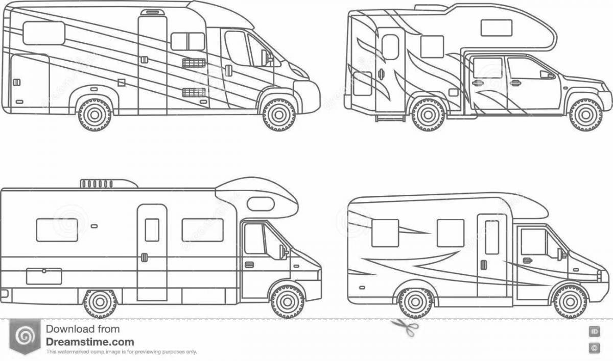 Fun mobile home coloring for kids