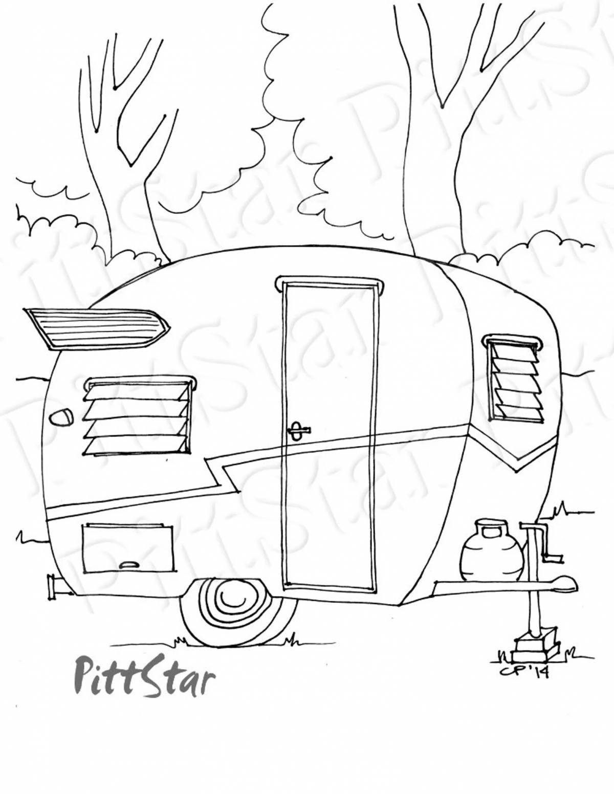 Fun coloring book for kids on wheels