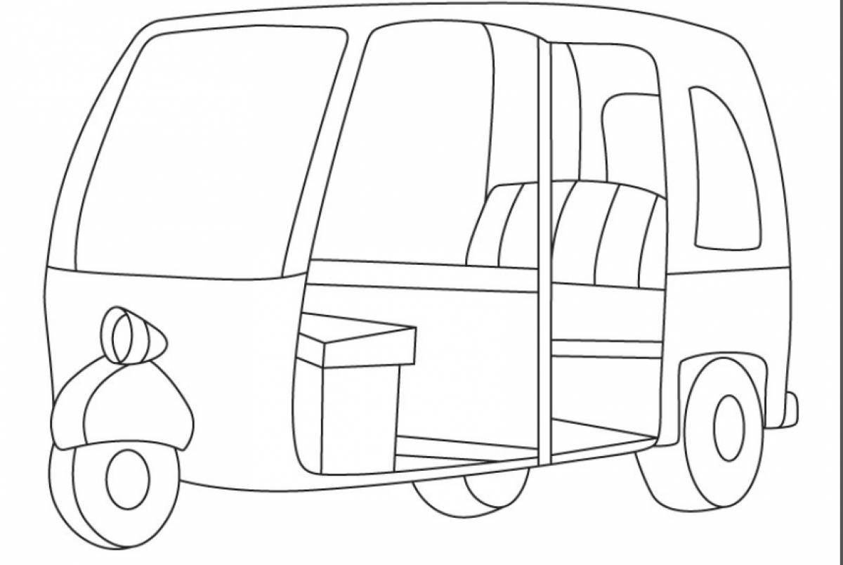 Fun coloring book for kids on wheels