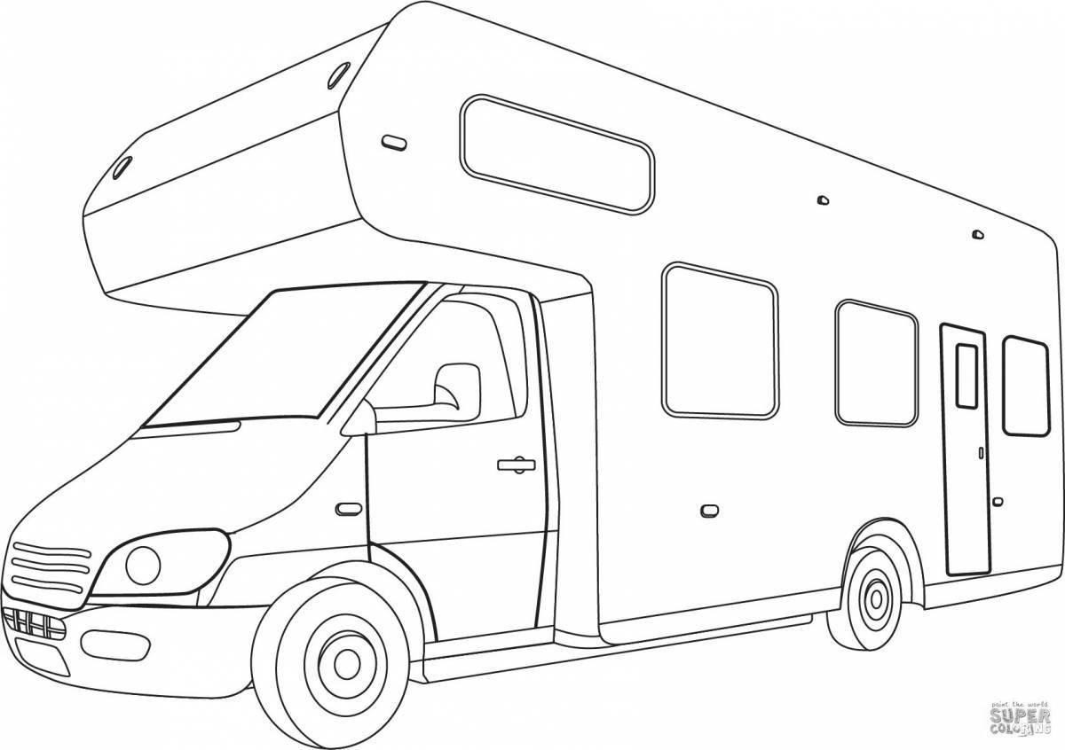 Glimmering Preschool Mobile Home Coloring Page