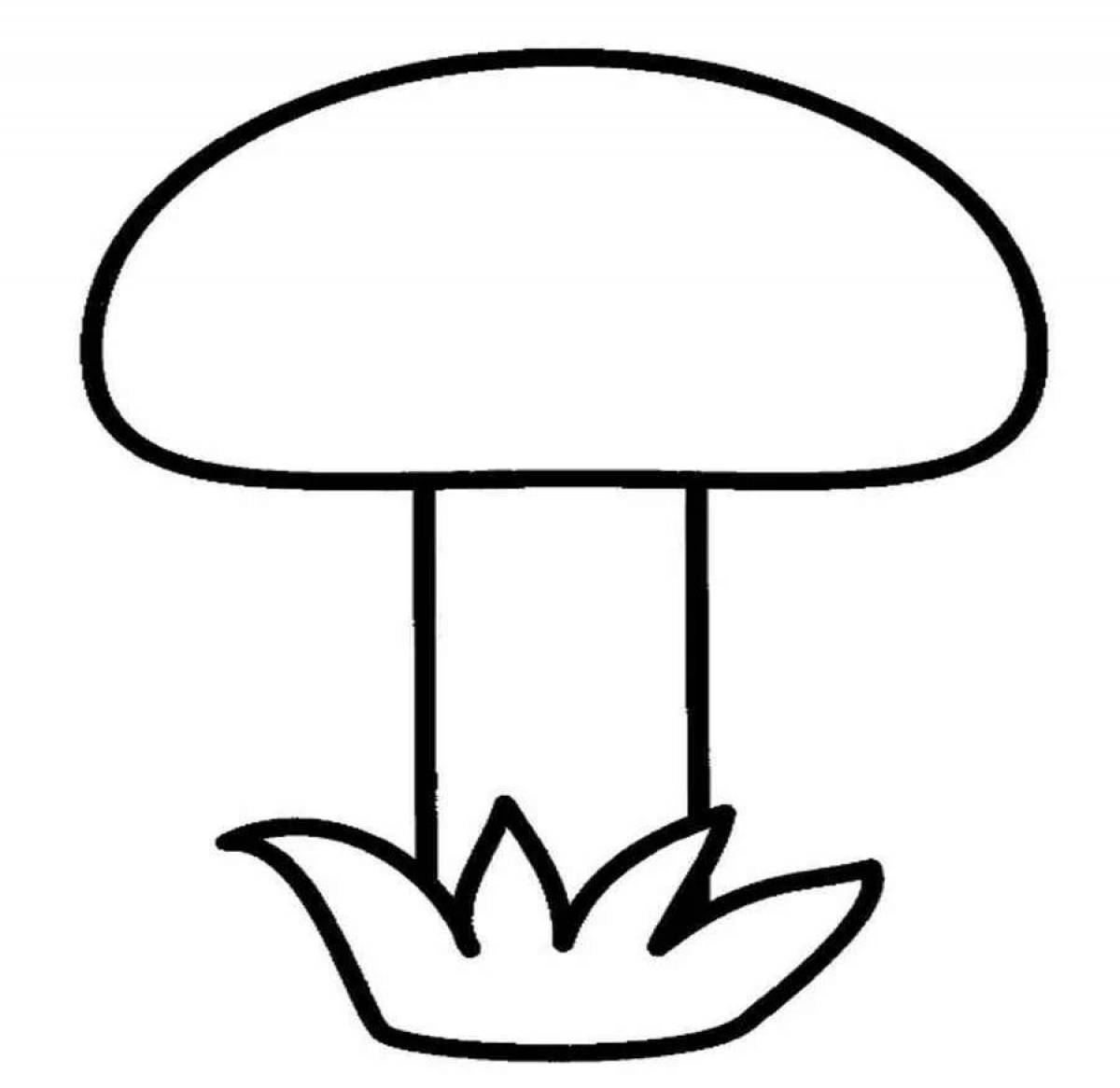 Веселая раскраска грибов для детей 3-4 лет