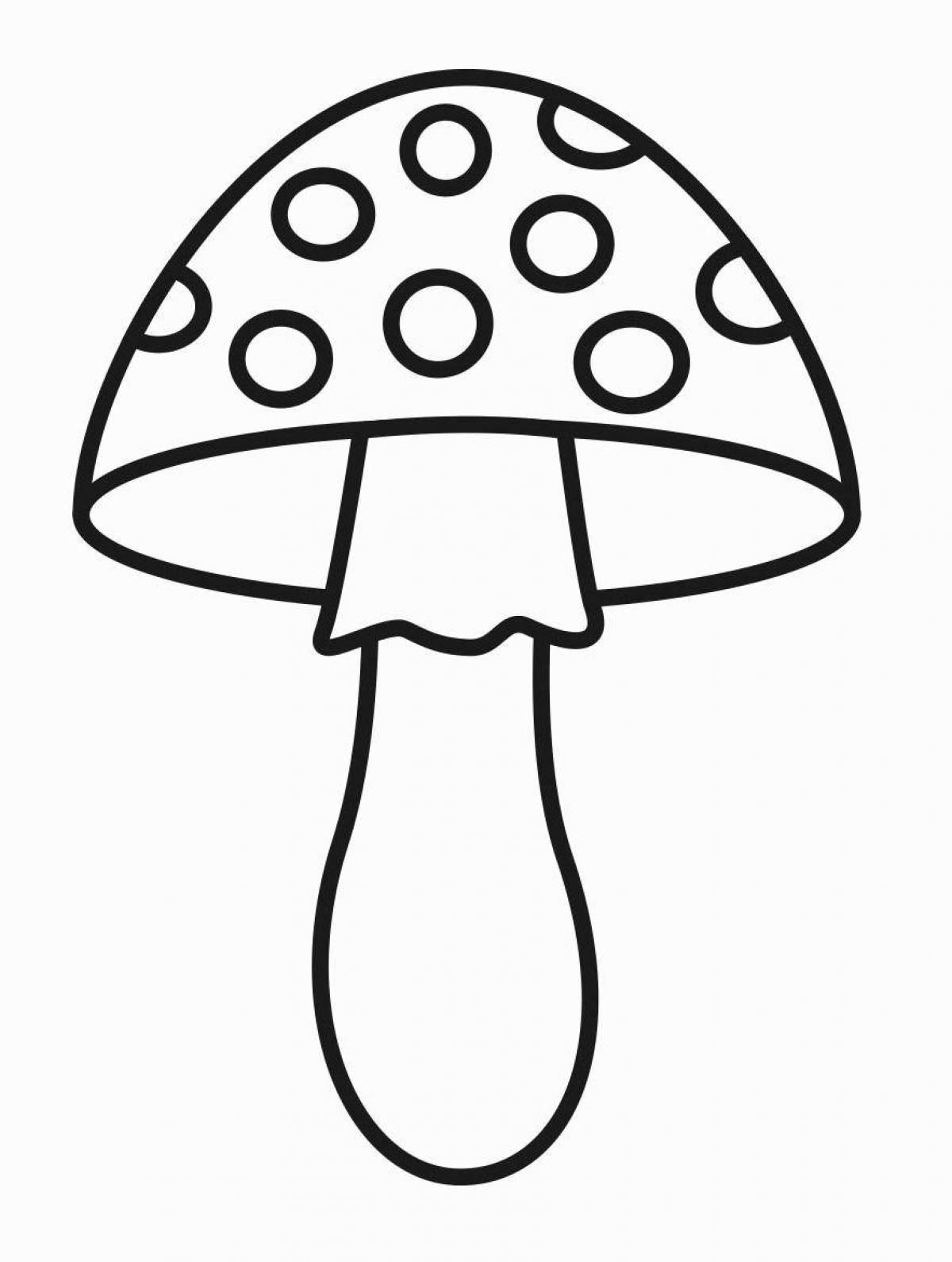 Радостная раскраска грибов для детей 3-4 лет
