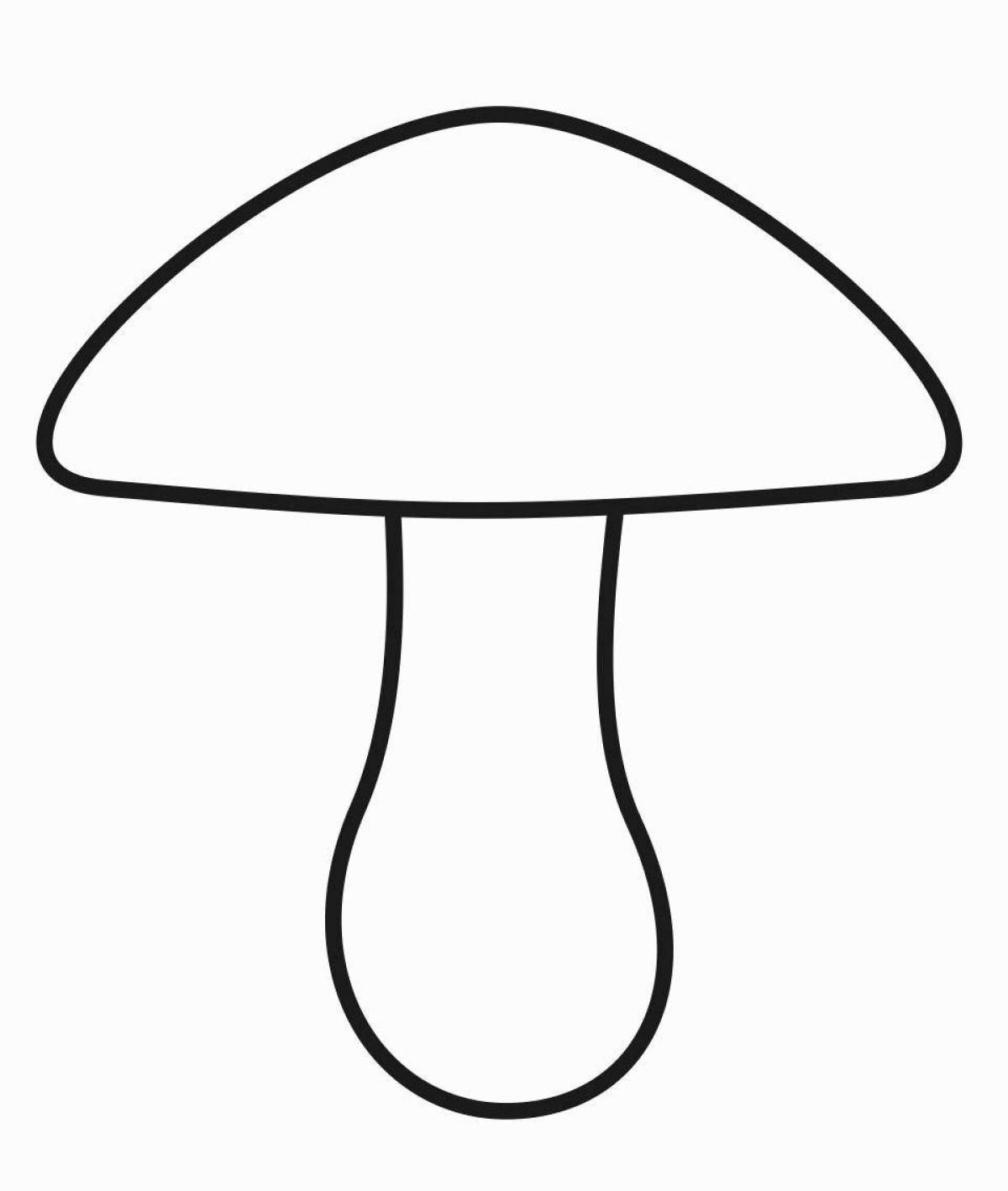 Playful mushroom coloring page for 3-4 year olds