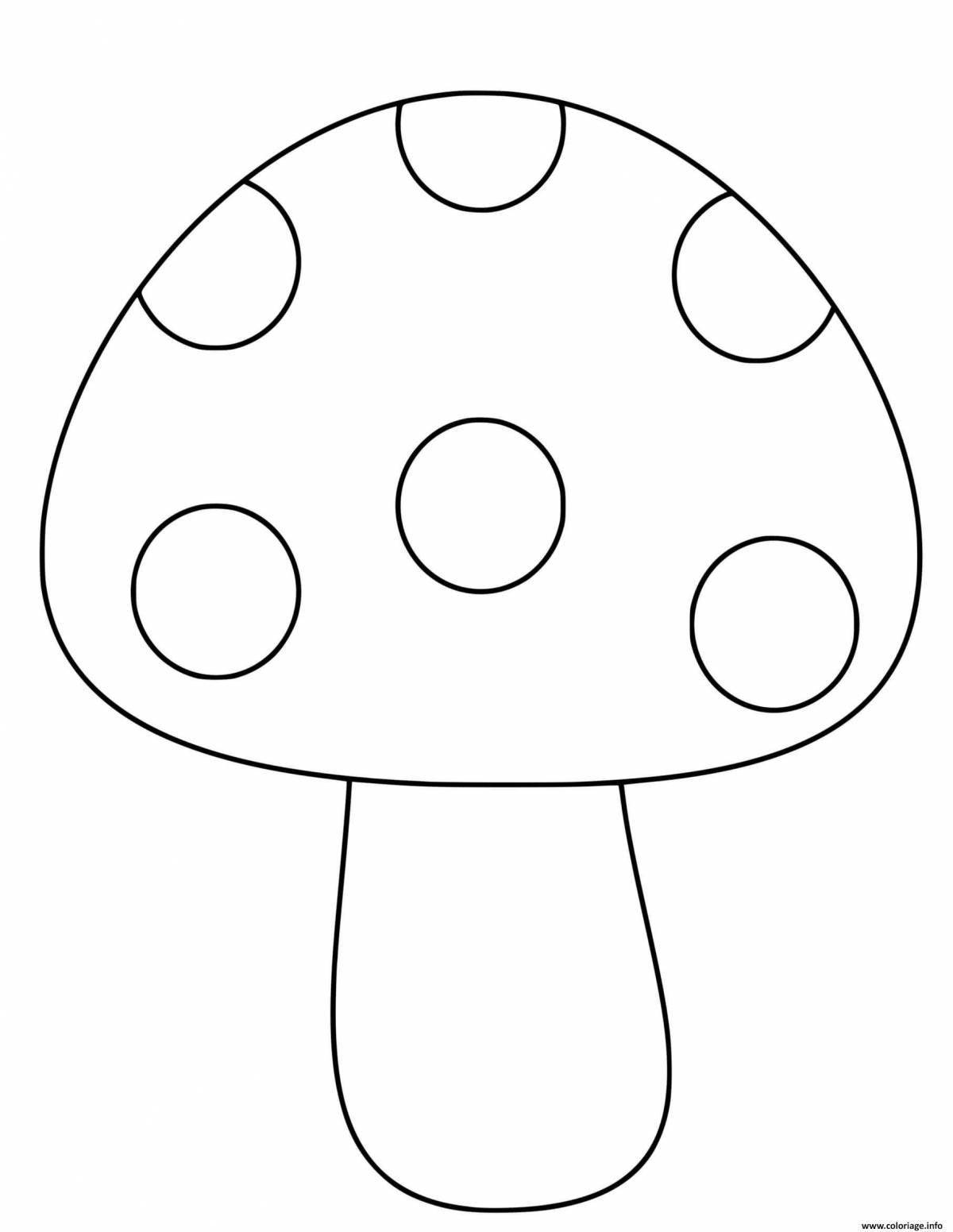 Fun coloring book of mushrooms for 3-4 year olds