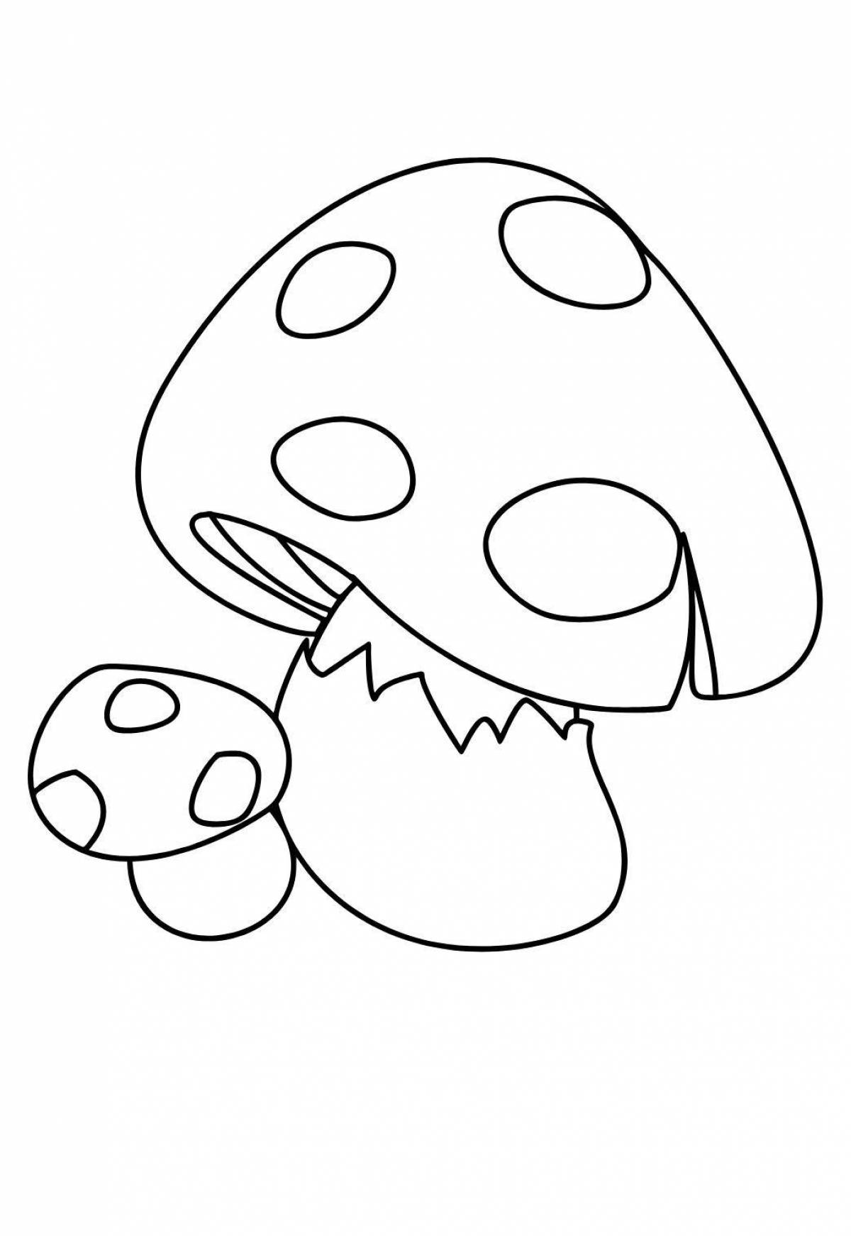 Adorable mushroom coloring book for 3-4 year olds