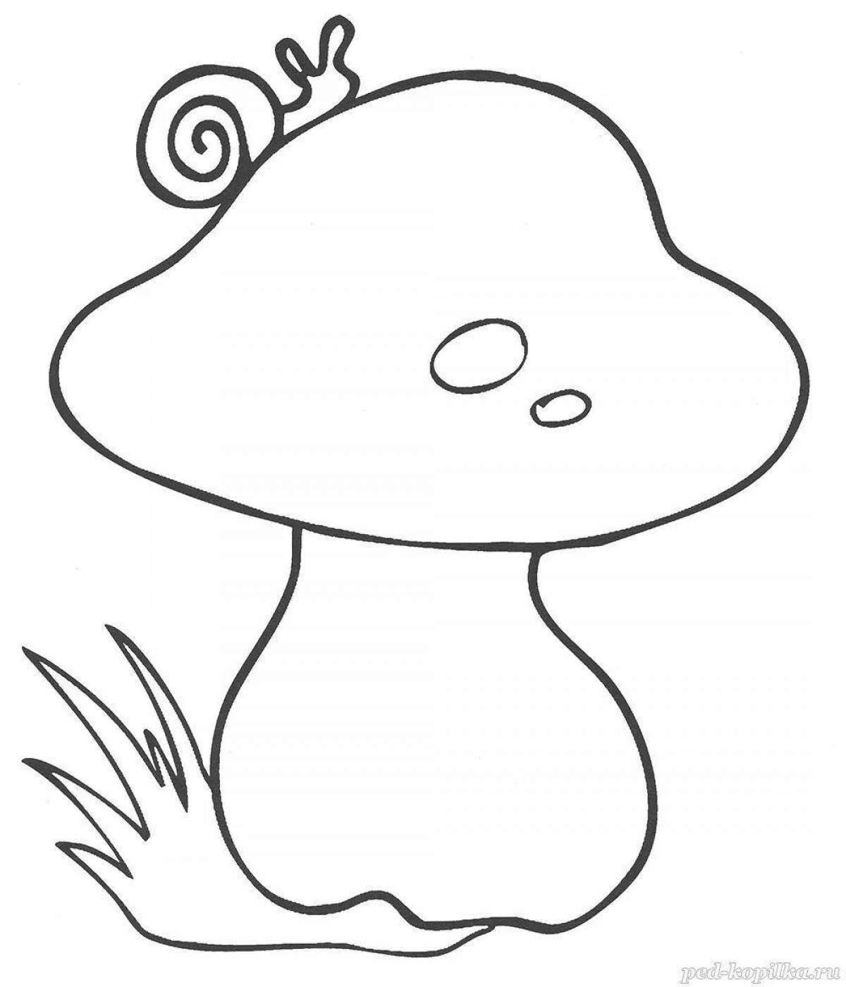 Очаровательные грибы-раскраски для детей 3-4 лет