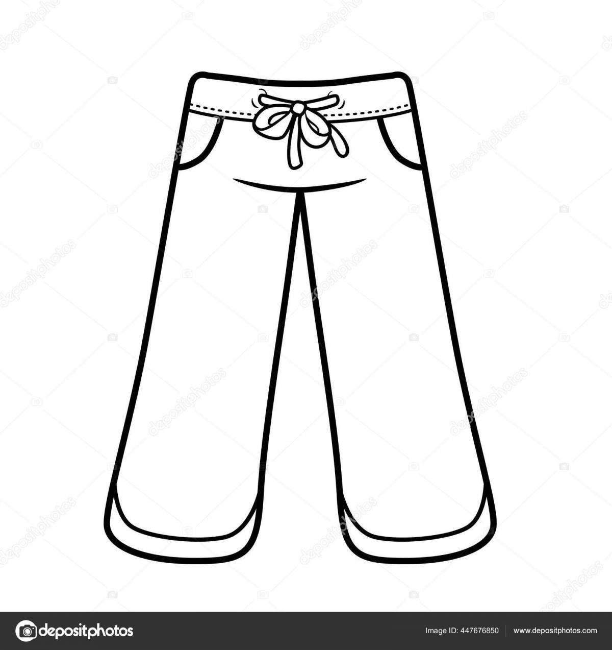 Раскраска «веселые штаны» для детей 3-4 лет