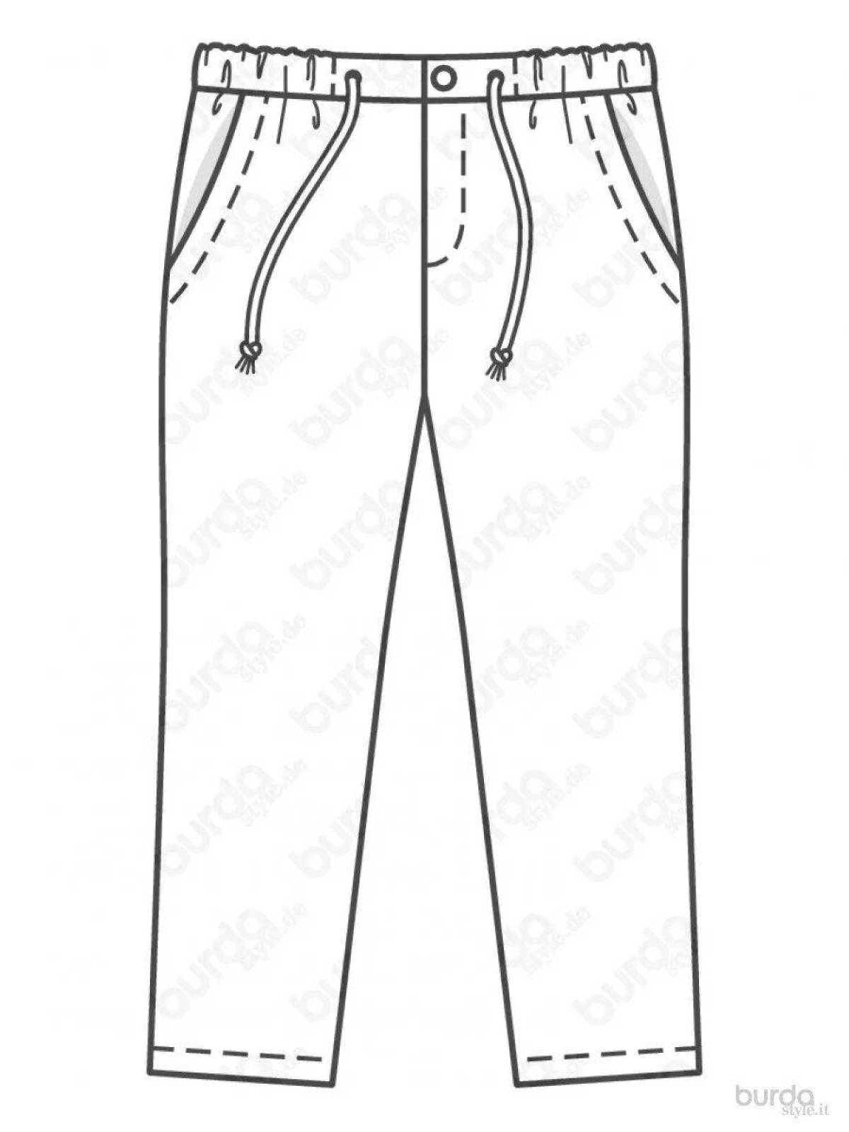 Nice pants coloring page for 3-4 year olds