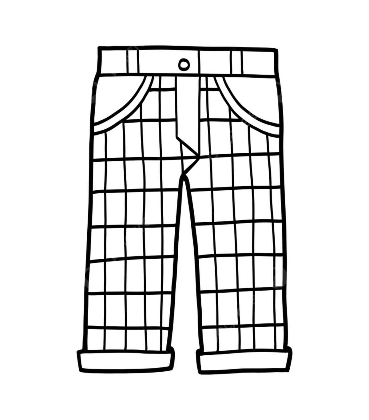 Раскраска сказочные штаны для детей 3-4 лет