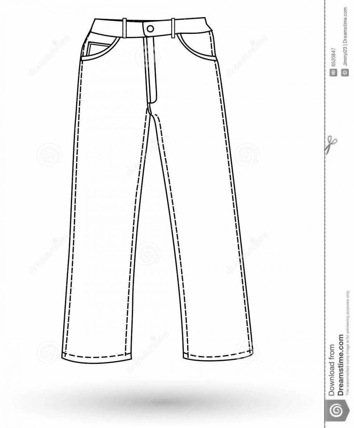 Coloring page beautiful pants for children 3-4 years old