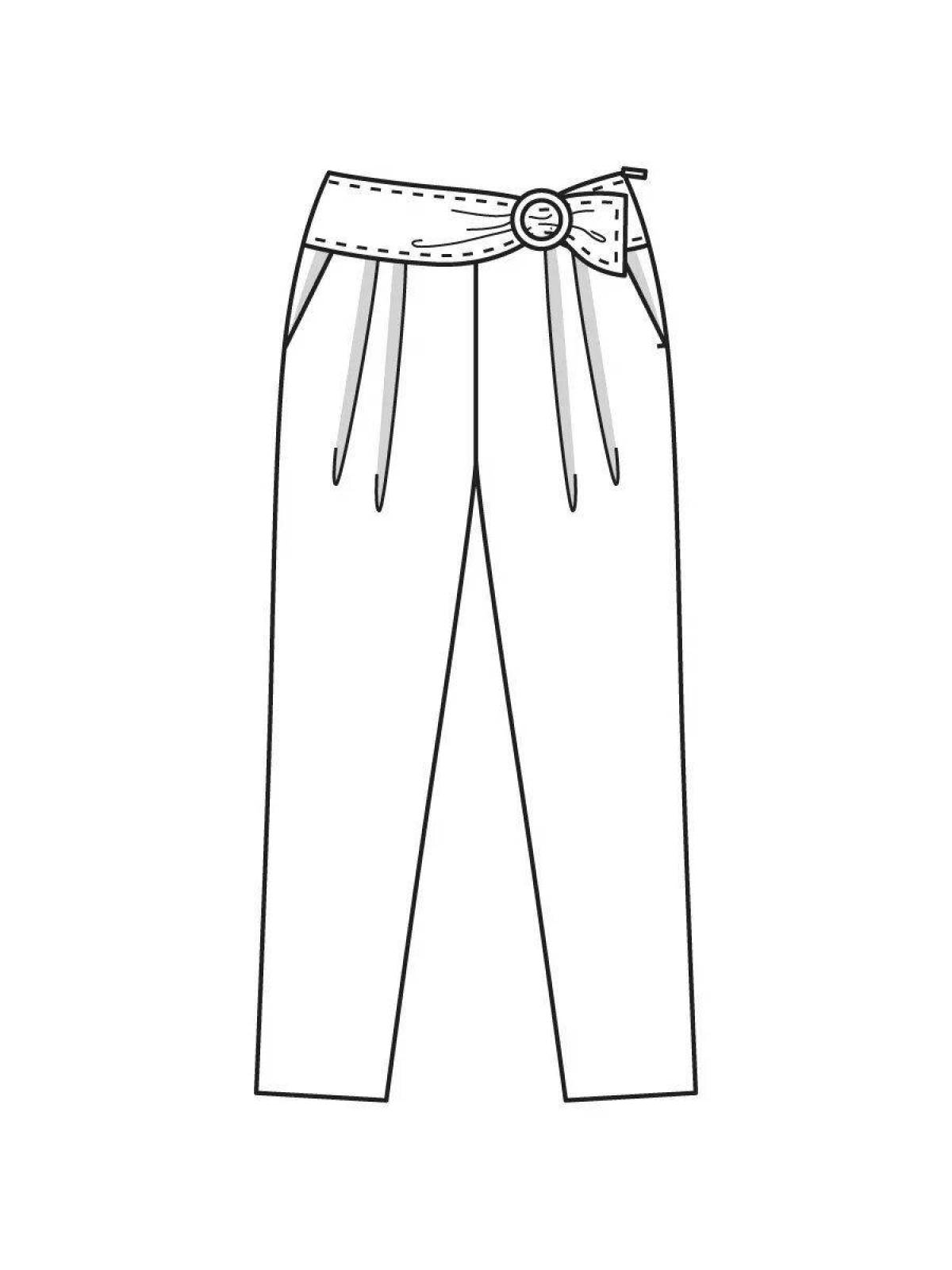 Cute pants coloring page for 3-4 year olds