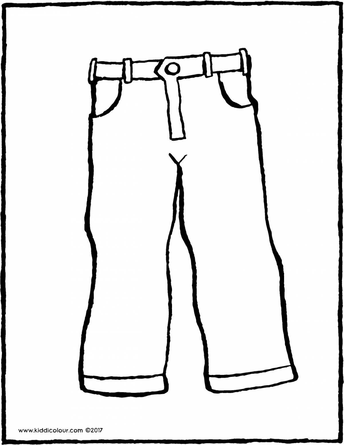 Coloring page cute pants for 3-4 year olds