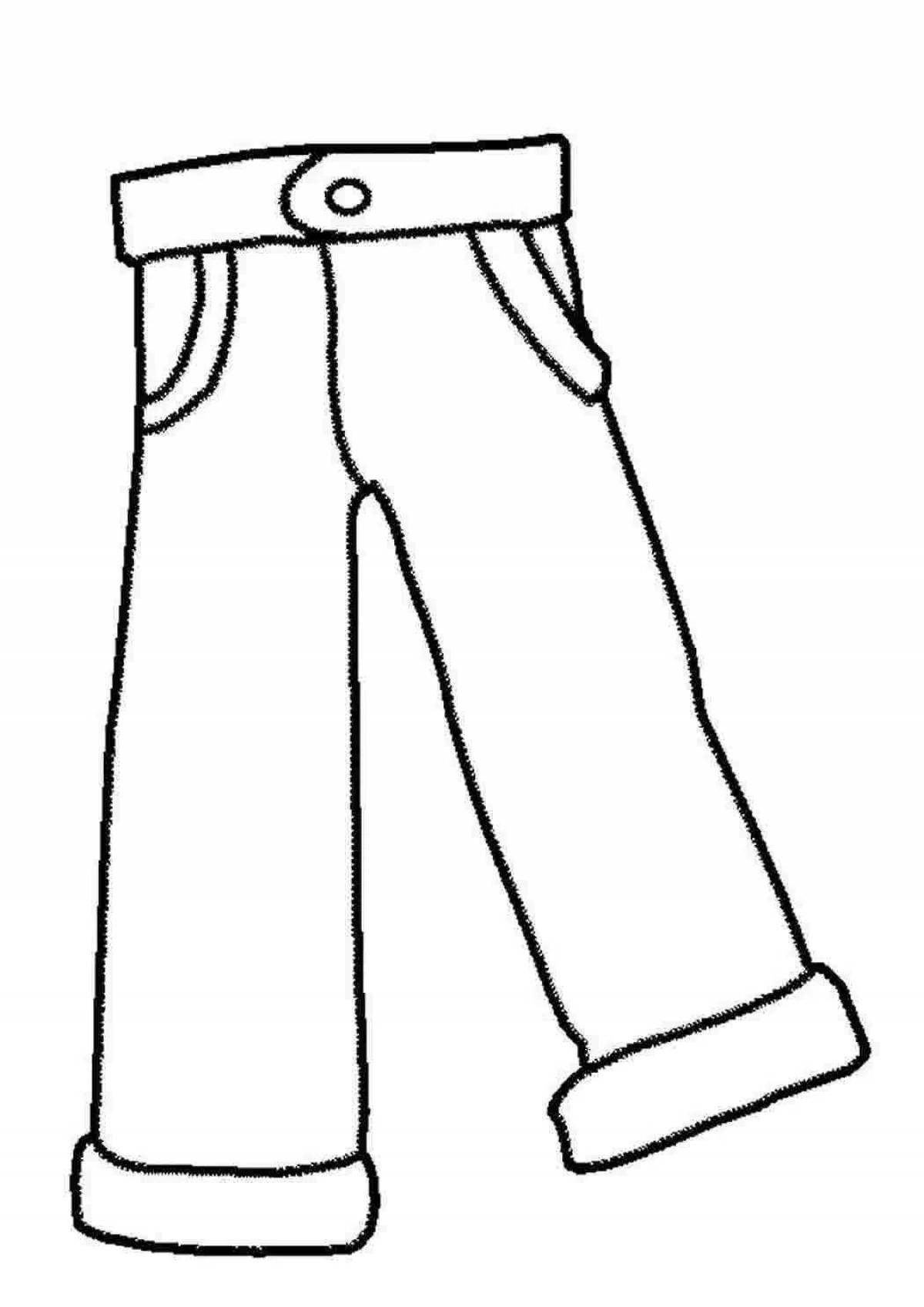 Coloring page funny pants for 3-4 year olds