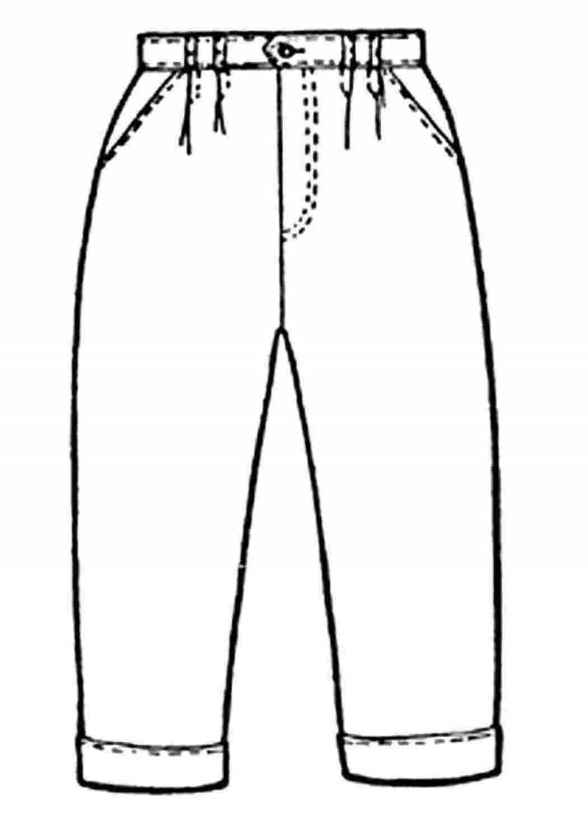 Coloring page holiday pants for children 3-4 years old