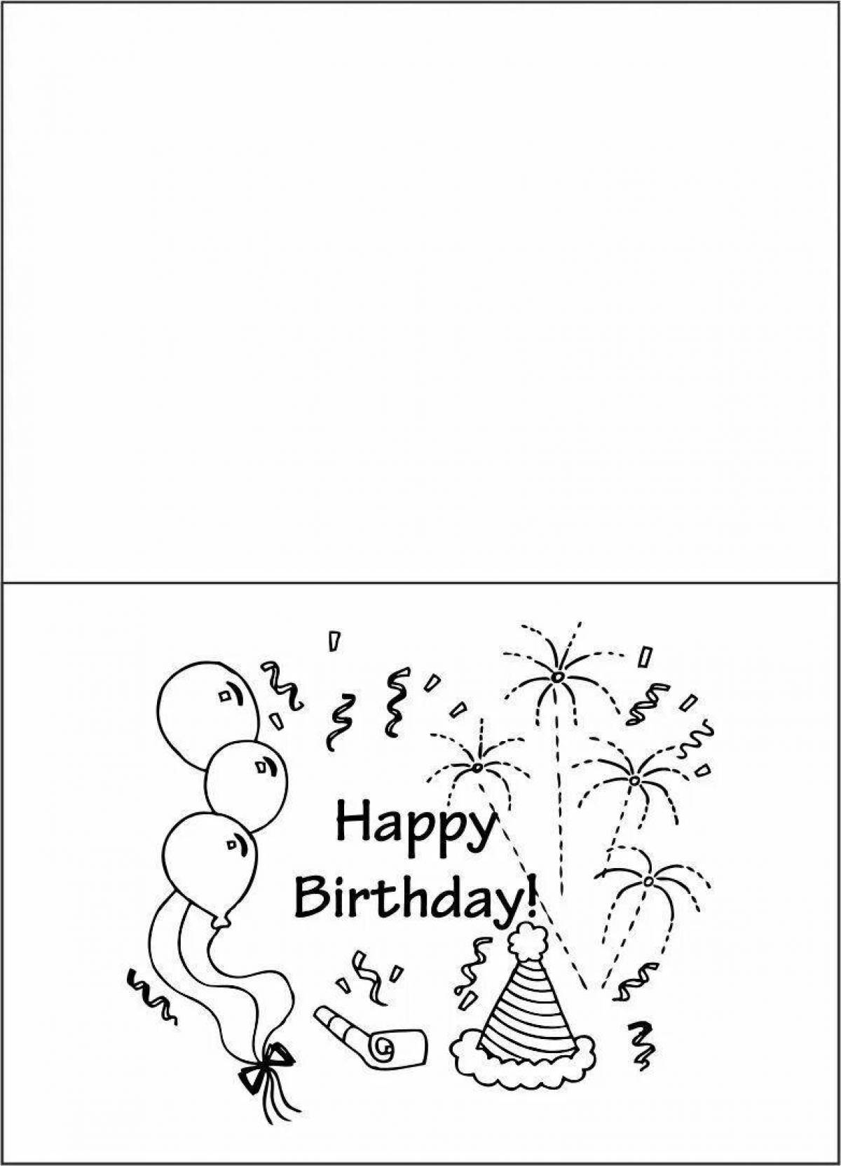 Splendid girls birthday invitation coloring page