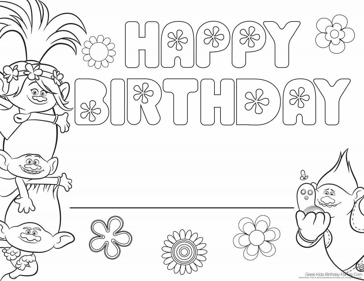 Coloring page awesome birthday invitations for girls