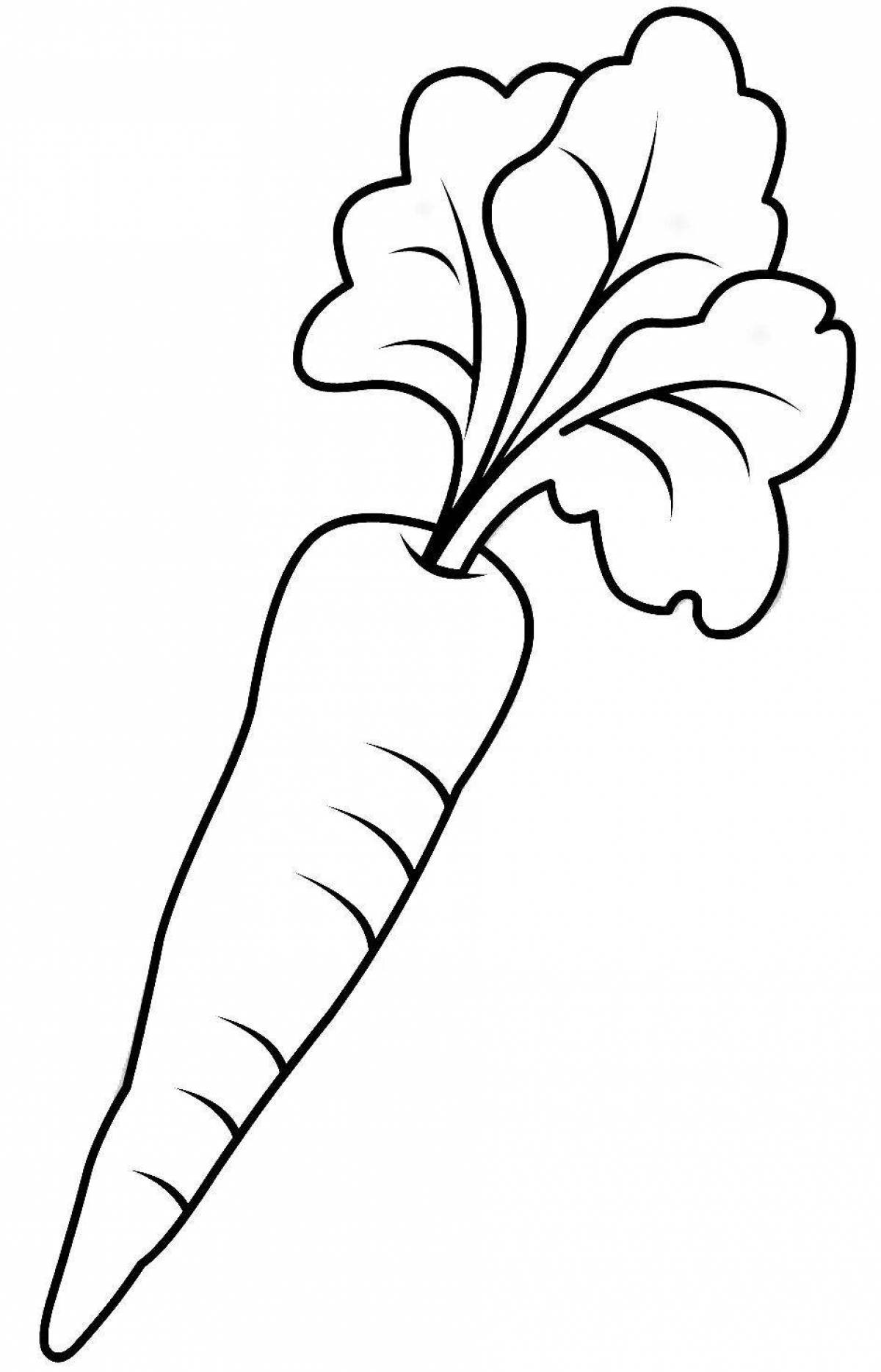 Удивительная морковная раскраска для детей 2-3 лет