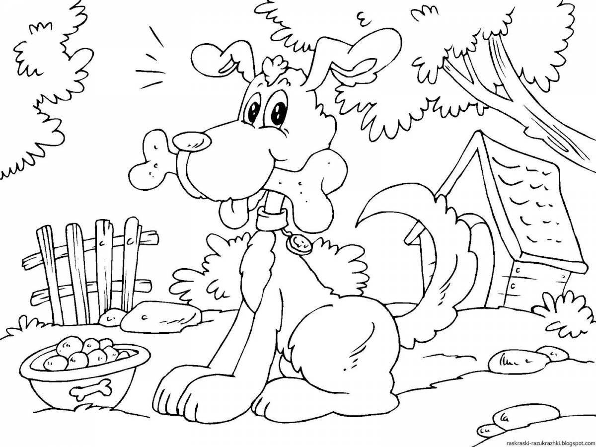 Colorful animal coloring pages for children 5-6 years old