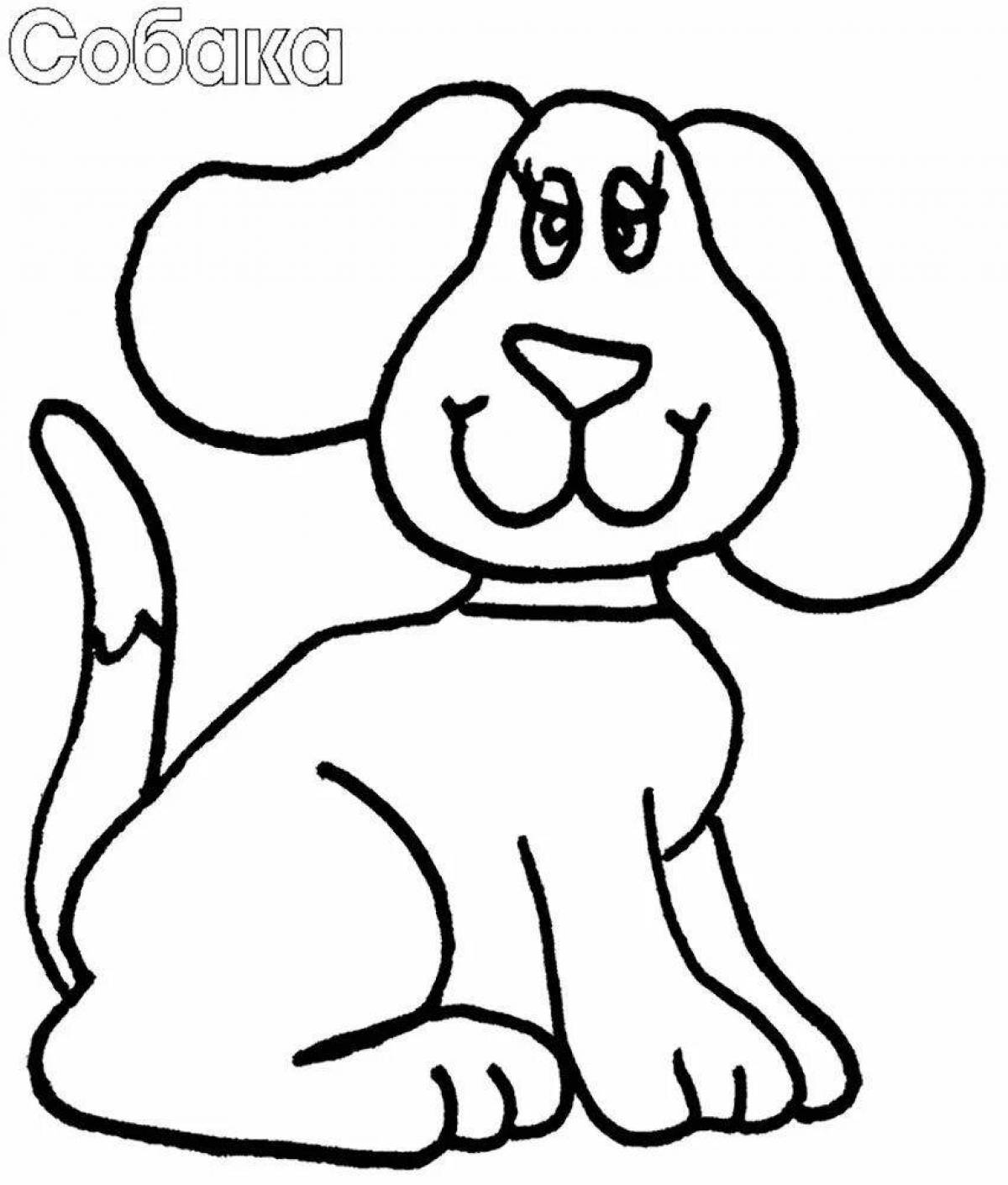 Cute dog coloring book for 2-3 year olds