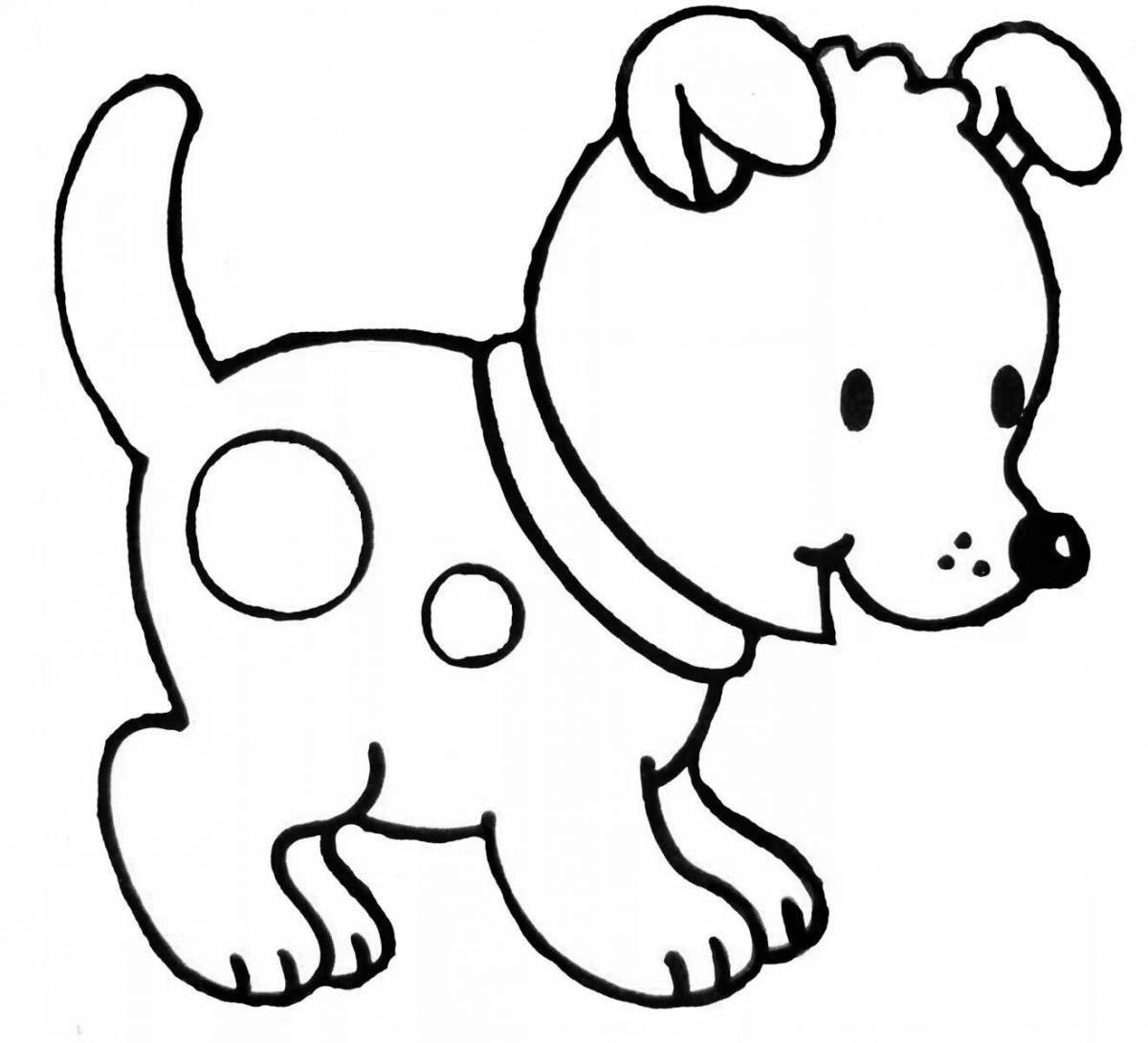 Восхитительная собачка-раскраска для детей 2-3 лет