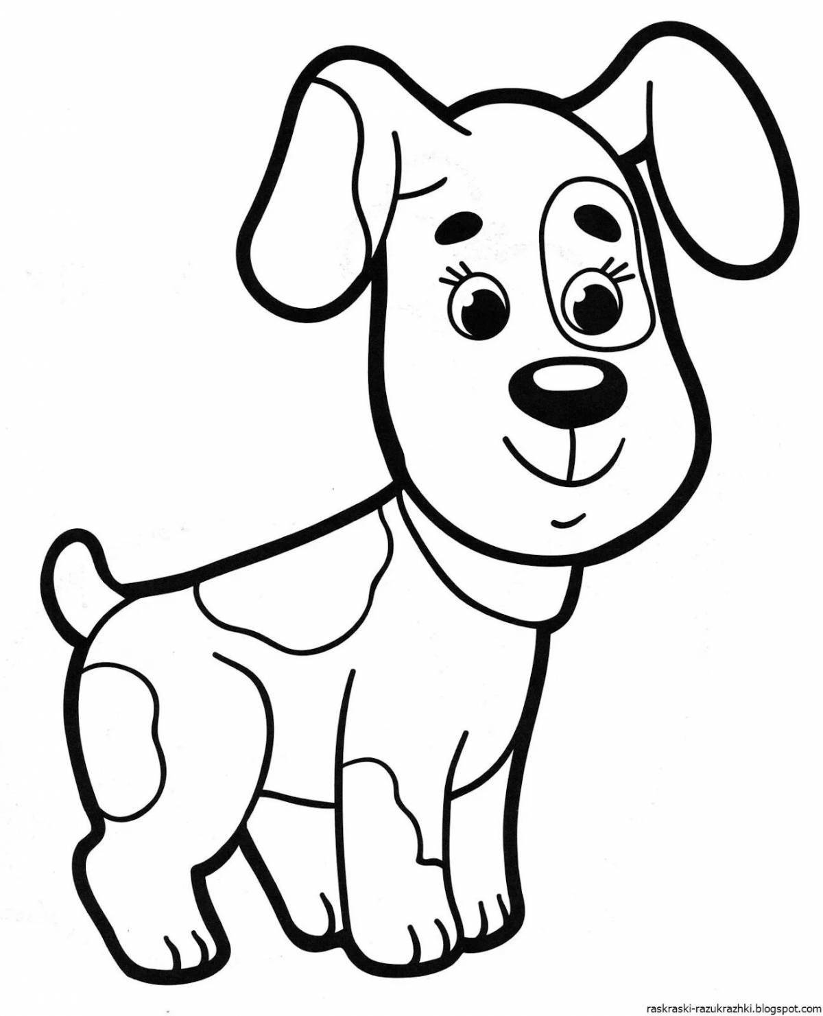 Funny dog ​​coloring book for children 2-3 years old