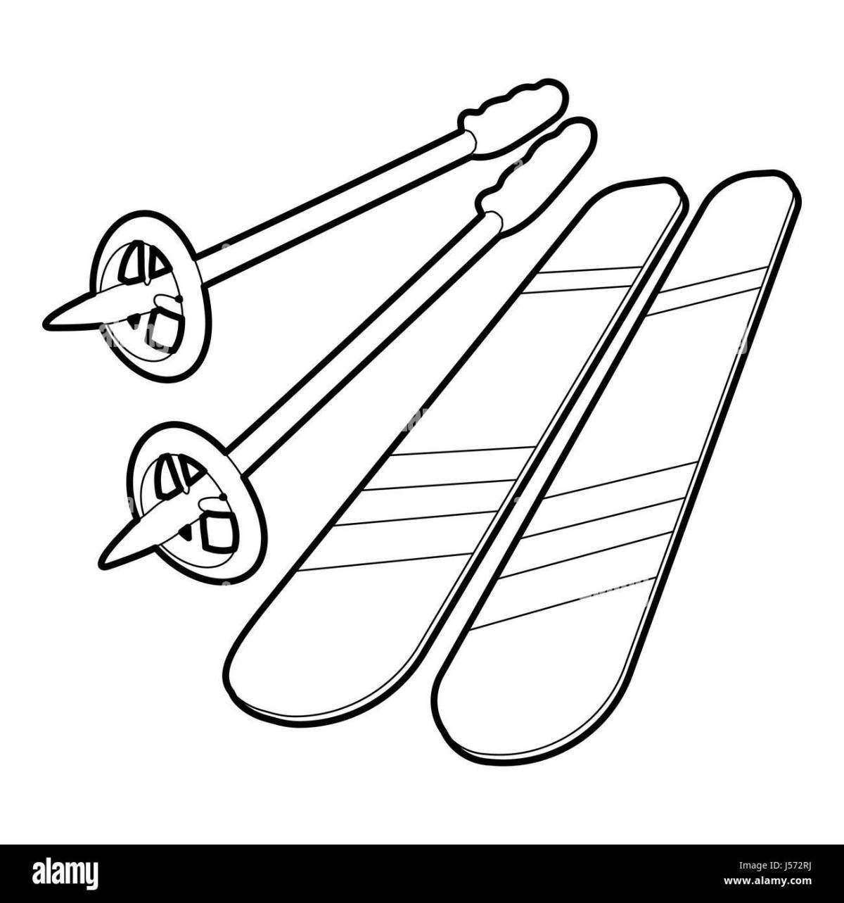 Stylish skis for 3-4 year olds