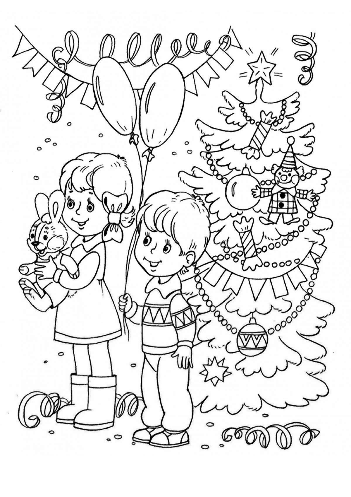 Playful Christmas coloring book for 8-9 year olds