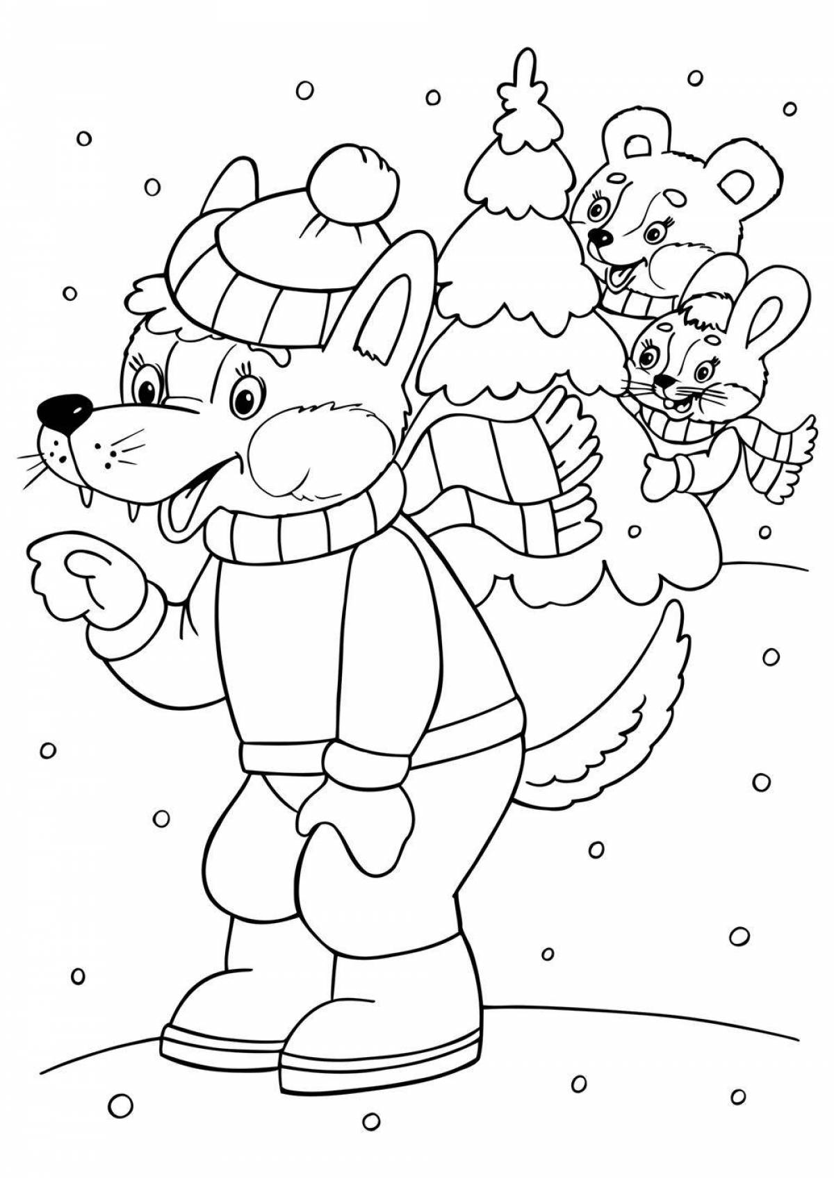Fabulous Christmas coloring book for children 8-9 years old