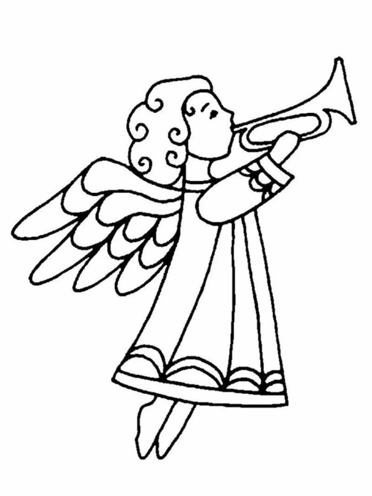 Cute angel coloring book for 3-4 year olds