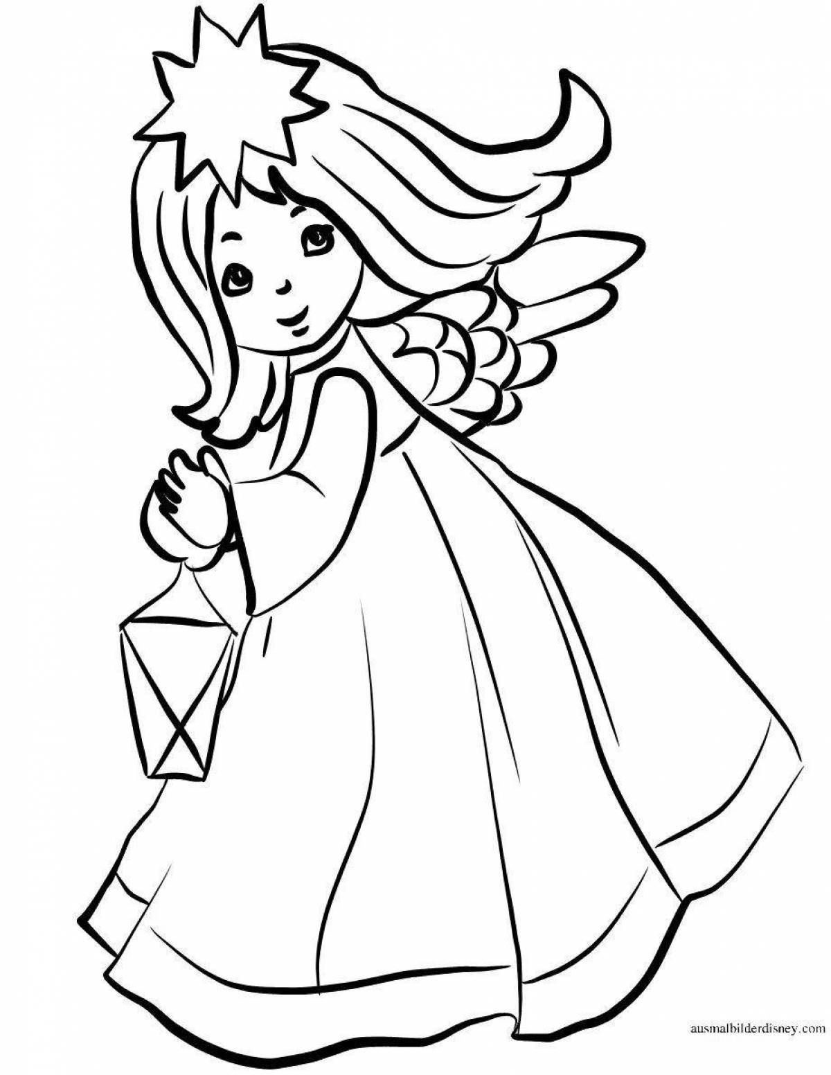 Photo Angel coloring book for kids 3-4 years old