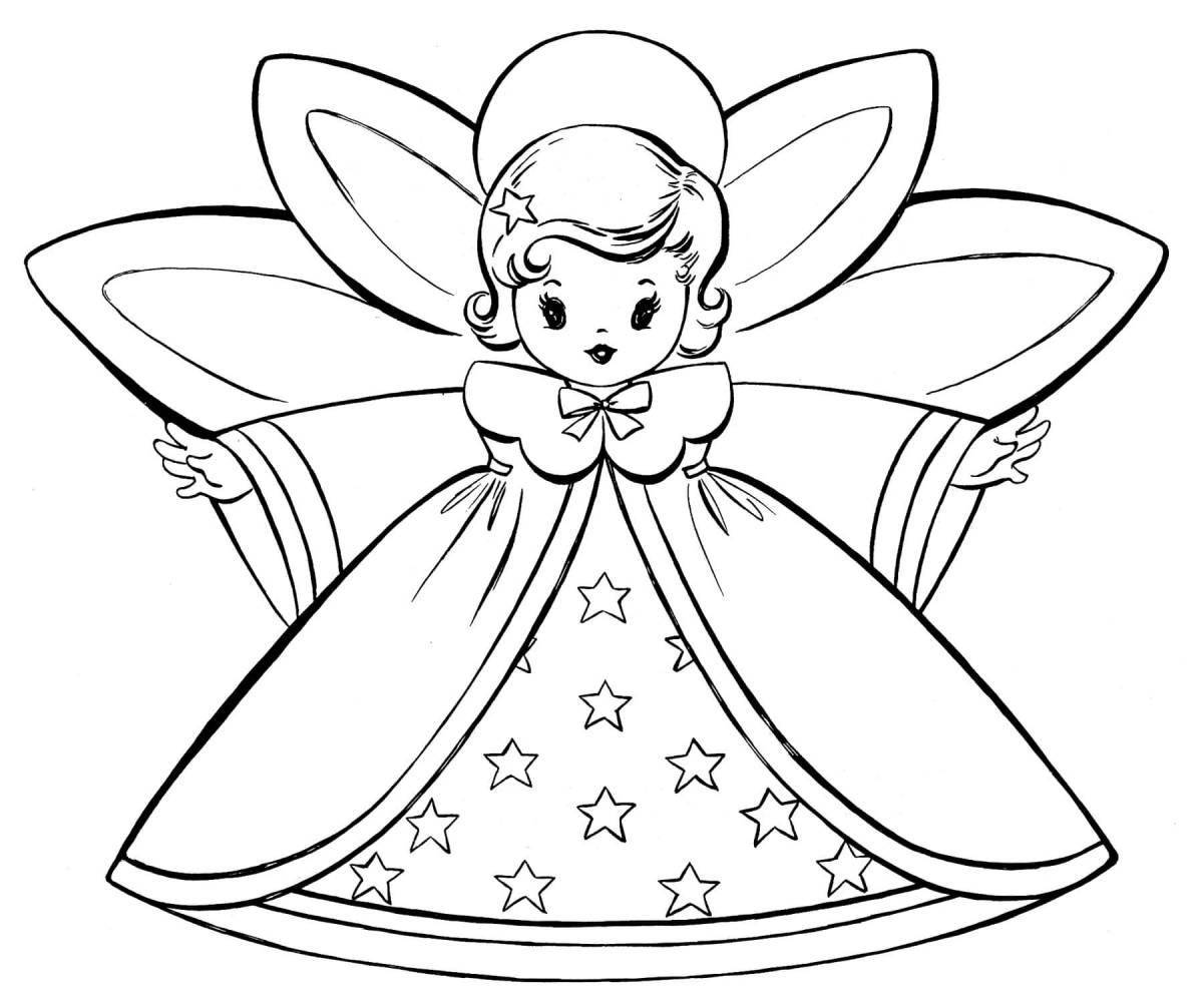 Блаженная раскраска ангел для детей 3-4 лет