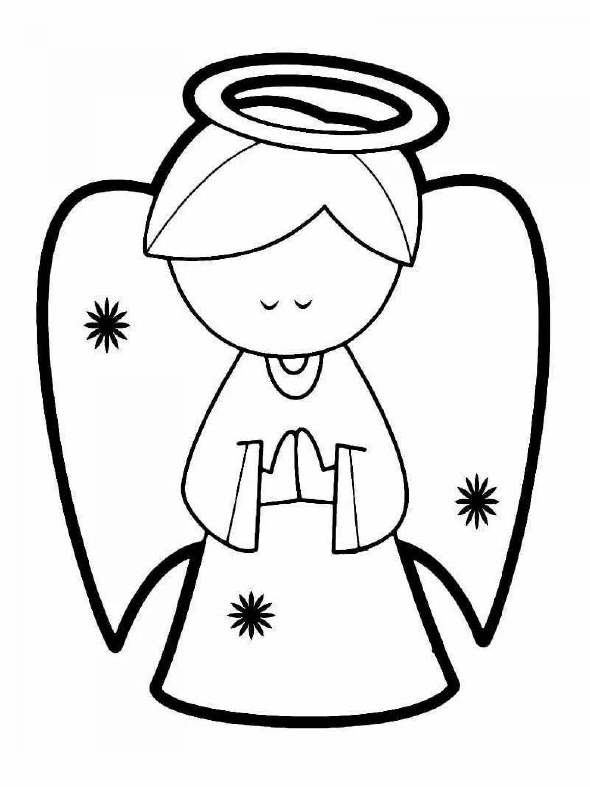 Милостивый ангелочек-раскраска для детей 3-4 лет