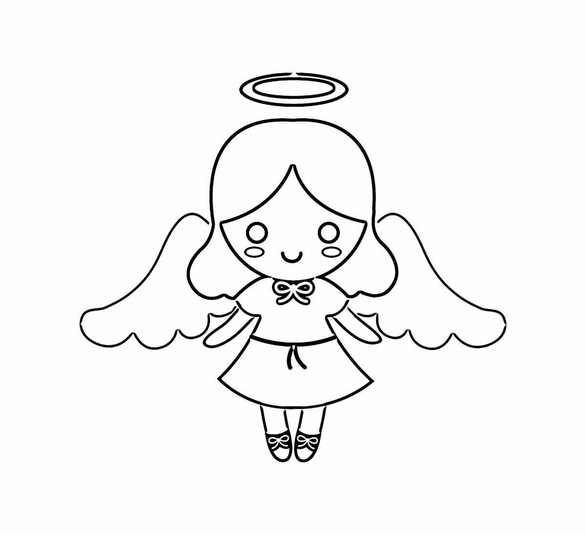 Fluffy angel coloring book for 3-4 year olds