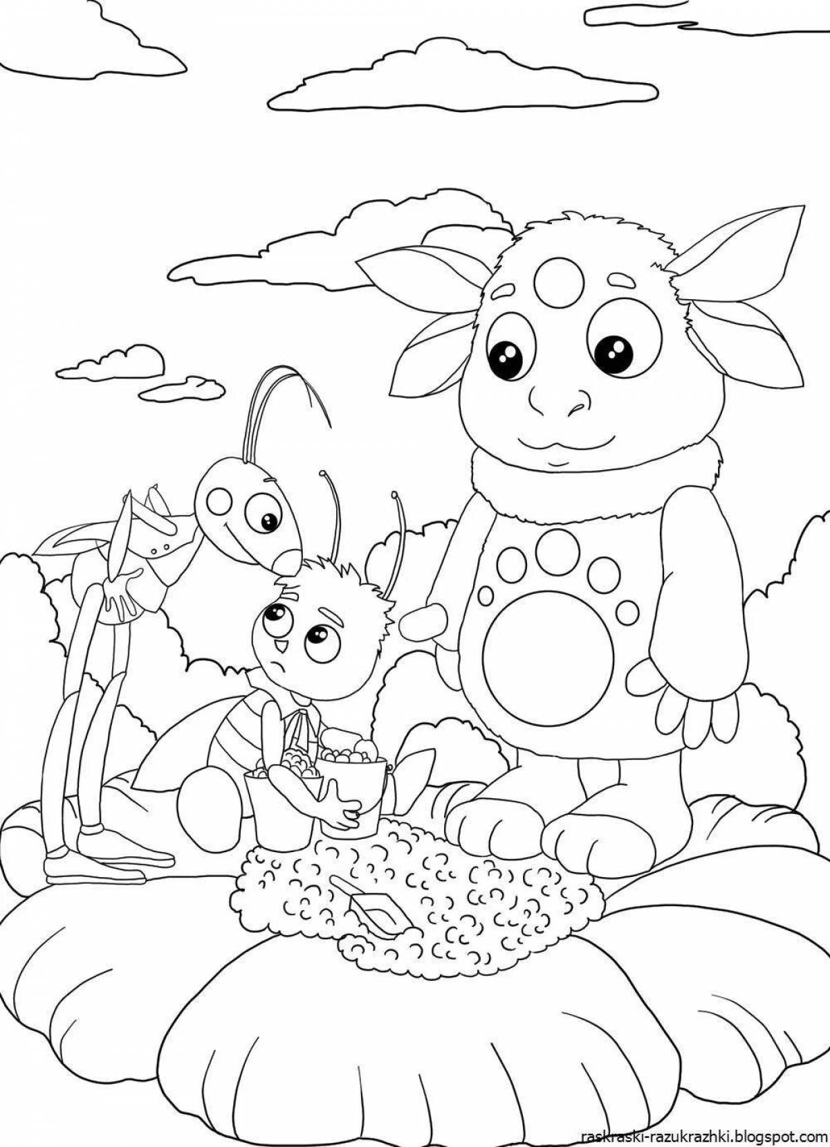 Colorful Luntik coloring book for children 2-3 years old