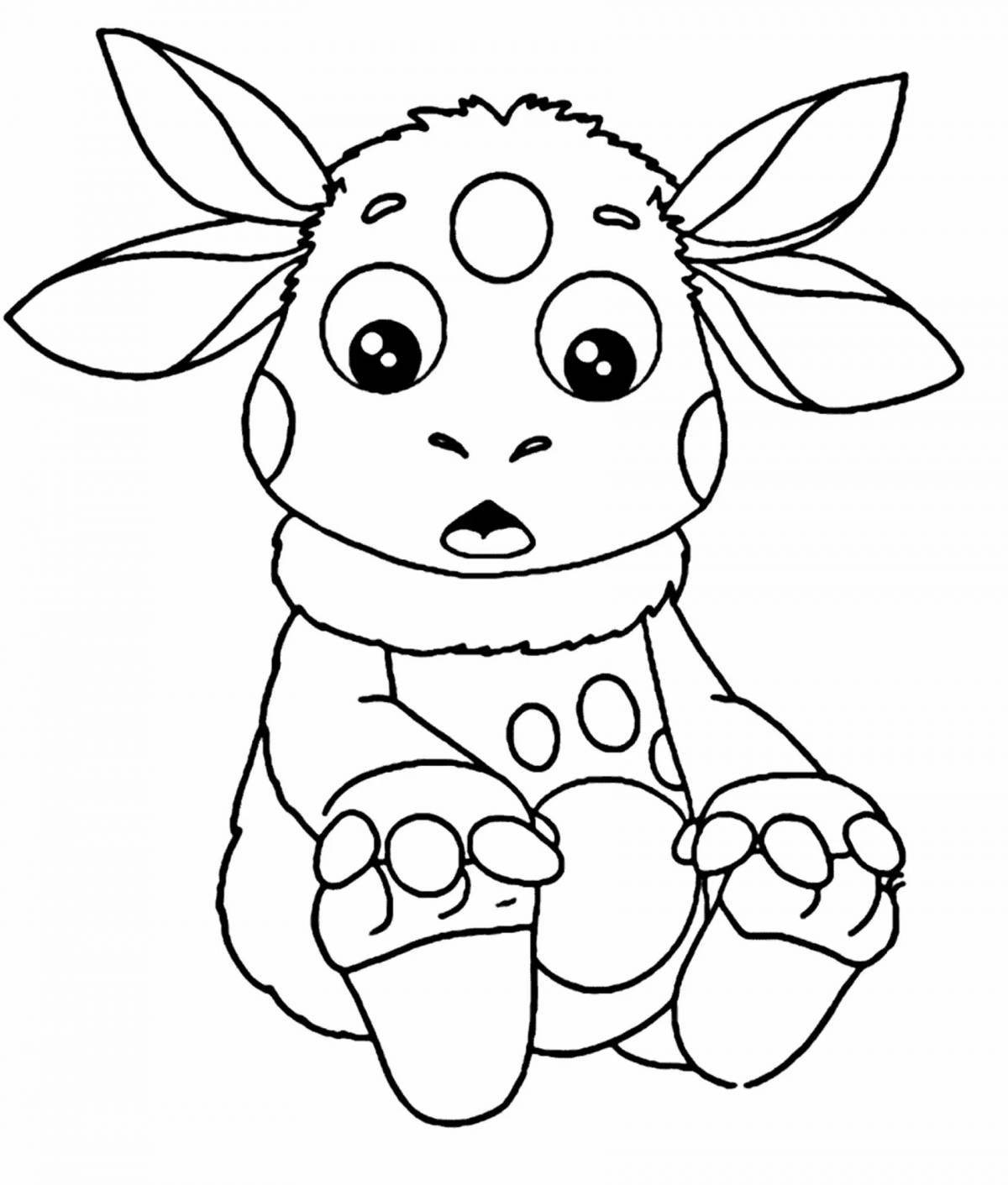 Luntik coloring pages for children 2-3 years old